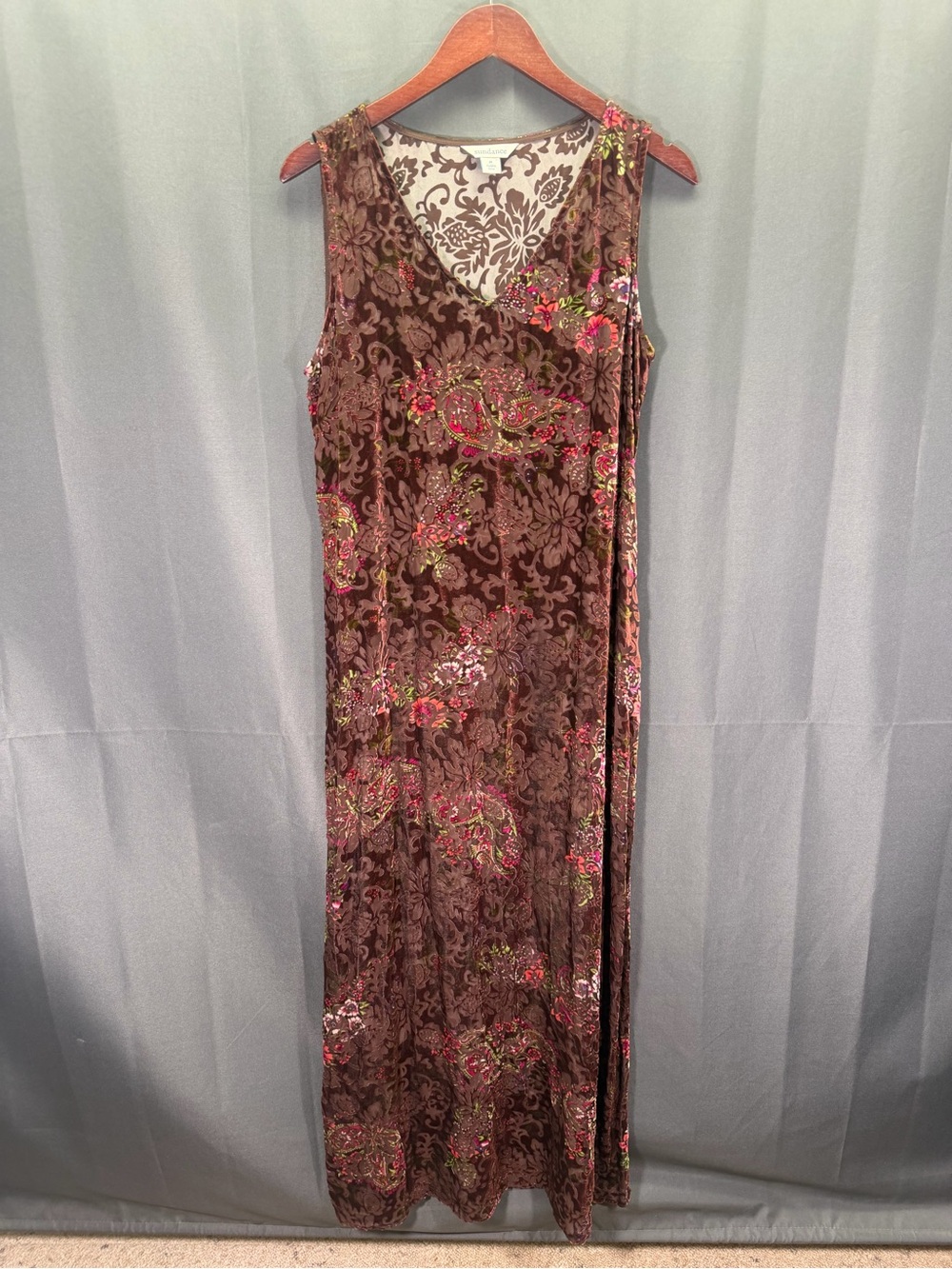 Sundance Velvet Vision Maxi Dress Sleeveless Sheer Coastal Cowgirl | Size M